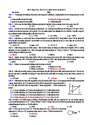 Đề kiểm tra học kì II môn Vật lý Lớp 11 - Năm học 2018-2019 (Kèm đáp án)